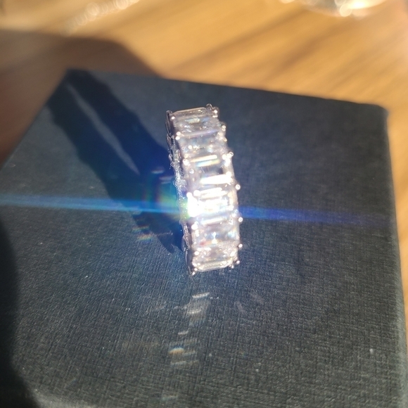 SILVER Baguette CZ Eternity Band Size 7 - Picture 4 of 7
